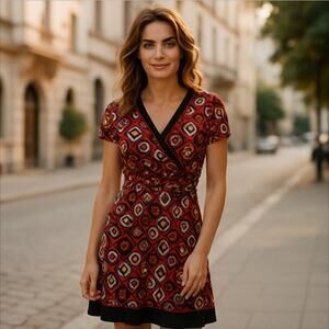 SANDRA DARREN Faux Wrap Style Dress Size 8P